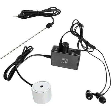 Lecksuchgerät für Wasserleitungen mit Sensor, zwei Sensoren und hochempfindlichen Kopfhörern, EU-Stecker – Crezuo