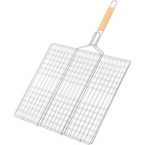 MAURY'S GRATICOLA IN ACCIAIO CON MANICO IN LEGNO 39 X 50 CM