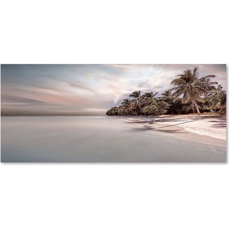 Lupia - Quadro moderno su Tela Canvas DEEP 65x143 cm TROPICAL PARADISE MIX, Tela Cotone, Stampa, Made in Italy, Telaio in Legno, casa, soggiorno, capezzale camera da letto, hotel, ufficio (1/4)