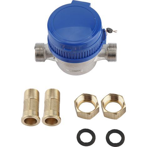 Medidor de agua mecánico de cobre, 1,5 m³/h, 0-40 ℃, 15 mm, manómetro de flujo de agua de 1/2 pulgada. (1/5)
