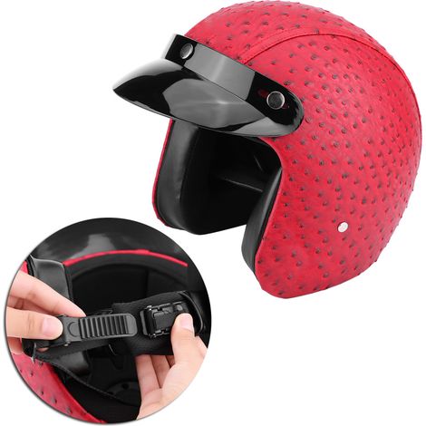 Casque de moto (rouge autruche (sans lunettes) M) (1/5)