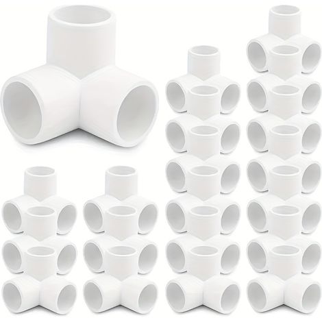 Lot de 30 Raccords PVC 3 Voies 1/2" – Coudes SCH40 avec Sorties Latérales pour Plomberie et Construction de Meubles en PVC