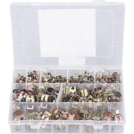 25-26 160 pièces Collier de serrage à ressort, 8 types, 617 mm, assortiment de fixations à ressort (1/4)