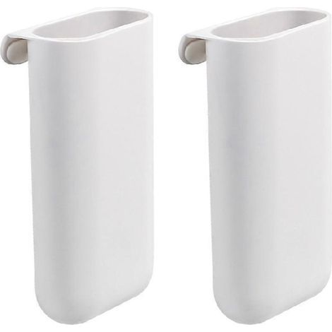 Set mit 2 Stifthaltern für den Schreibtisch, selbstklebende Aufbewahrungsbox, multifunktionaler Organizer (weiß, länglich) - Weiß (1/3)