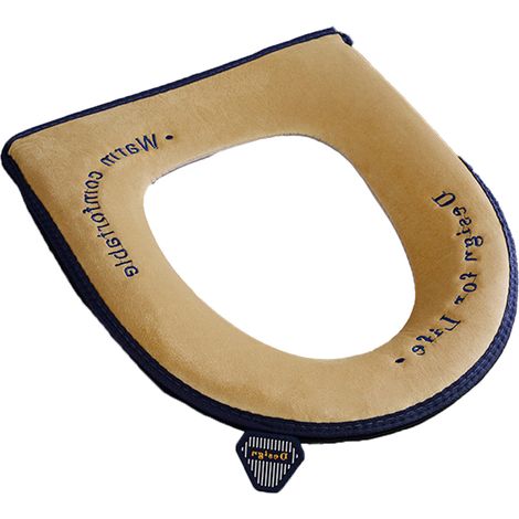 Housse de siège de toilette avec fermeture éclair, coussin de siège de toilette avec poignée, tapis chauffant doux pour les toilettes (1/5)