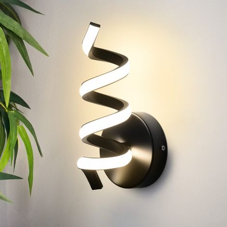 GBLY Wandleuchte Innen LED Schwarz Wandlampe: Treppenhaus Flur Wohnzimmer Schlafzimmer Badezimmer Modern Design Wand Lampe 7W Wandleuchten Warmweiß 3000K