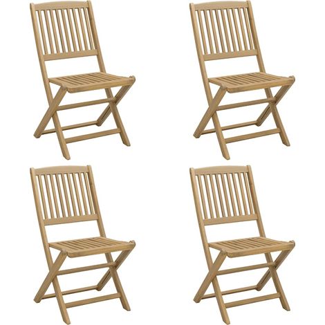 Klappbare Gartenstühle Set von 4 aus massivem Akazienholz