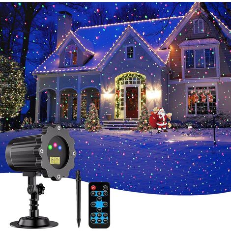 Projecteur laser tricolore pour ciel étoilé, avec télécommande, pour décorations de Noël et d'Halloween, idéal pour éclairer les arbres et pelouses en extérieur. (1/5)