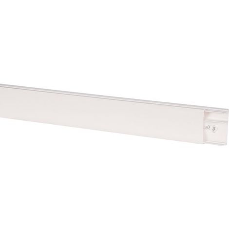 Moulure Keva 50mm x 20mm – Fond + couvercle – 2 compartiments – Longueur 2m – Blanc artic – Pour intégration électrique – Planet Wattohm (1/6)