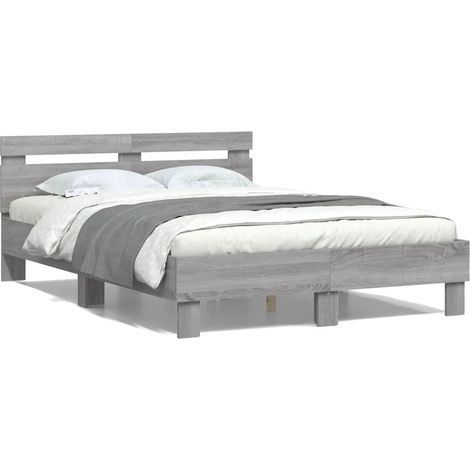 Maison Exclusive - Cama con cabecero madera de ingeniería gris So (1/5)
