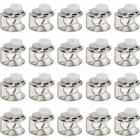 20 Pièces de pinces à verre,support etagere verre,Fixations Réglable Support peuvent installer de verre de 4 à 9 mm d'épaisseur (1/5)