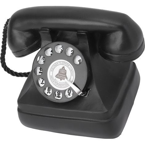 Großes dekoratives Retro-Telefonmodell aus Kunstharz im Vintage-Stil mit Wählscheibe, ideal zur Dekoration eines Café- oder Bar-Schaufensters (Typ 13). (1/5)