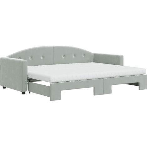 Maison Exclusive - Divano Letto Estraibile Materassi Grigio Chiaro 80x200 Velluto