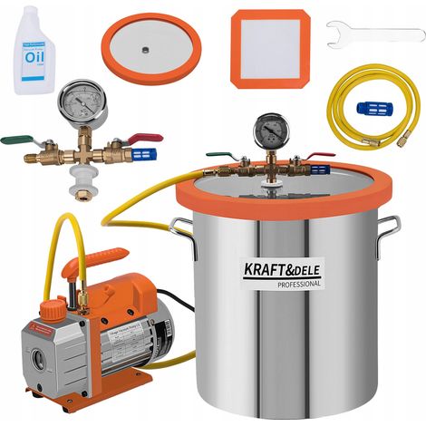 Bomba de vacío con cámara de vacío 100 l/min 5 Pa 1440 RPM 230V Kraft&Dele (1/5)