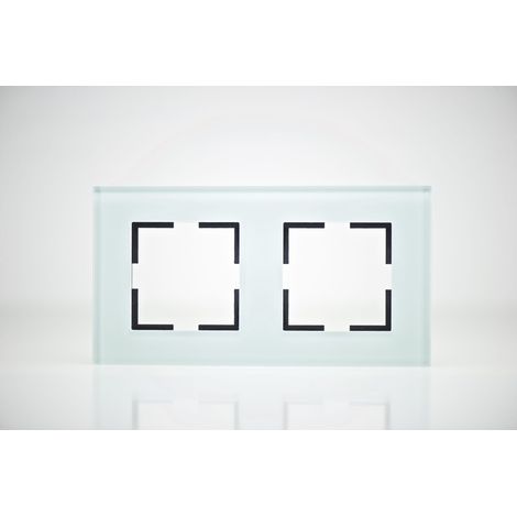 Plaque de finition verre vert 2 postes 84x159x10mm (1/2)