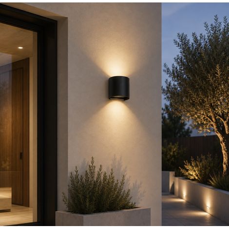 Aplique LED Exterior 2x5W 100Lm/W IP65 Negro 4000K [HO-APL07-IP65-B-W] (1/5)