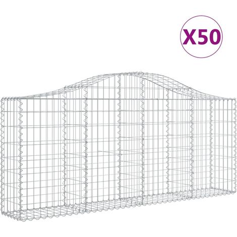 Maison Exclusive - Cesti Gabbioni ad Arco 50 pz 200x30x80/100 cm Ferro Zincato