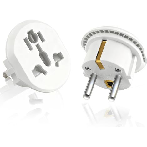 Lot de 2 Adaptateur Prise Universelle, Adaptateur Prise Anglaise vers France, Adaptateur Prise International vers France, Adaptateur Universel pour Europe, UK, USA, Suisse, Japon, Chine (1/5)