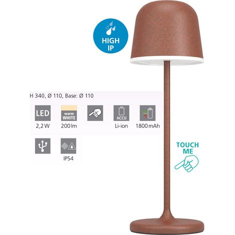 Lampade Da Tavolo Esterno Mannera Alluminio Ruggine Policarbonato Bianco Led (1/5)