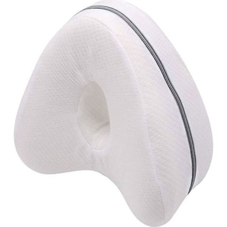 Coussin Orthopédique Genou - Mousse Mémoire de Forme - Pour Dormeurs Latéraux - Blanc - 1 Pièce (1/4)