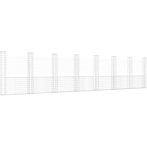 Maison Exclusive - Gabionenkorb U-Form mit 8 Säulen Eisen 860x20x (1/5)