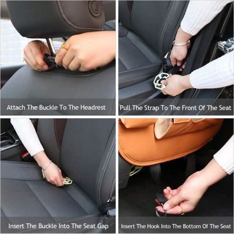 Organiseur de Siège Kick Mats en Cuir PU Protecteur de Siège Arrière avec porte-tablette pliable Étanche Voiture Poche de Rangement (1/4)