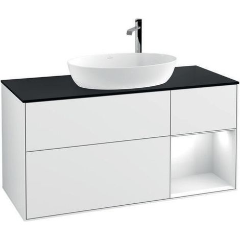 V&B Waschtischunterschrank FINION 1200x603x501mm Regal glos. wh glos. wh (1/4)