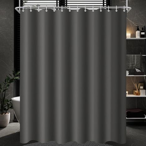 Duschvorhang 100x180 Polyester Antischimmel Dunkelgrau 100 x 180 cm (1/5)