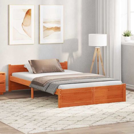vidaXL Struttura del letto con testiera Cera marrone 120 x 200 cm (1/5)
