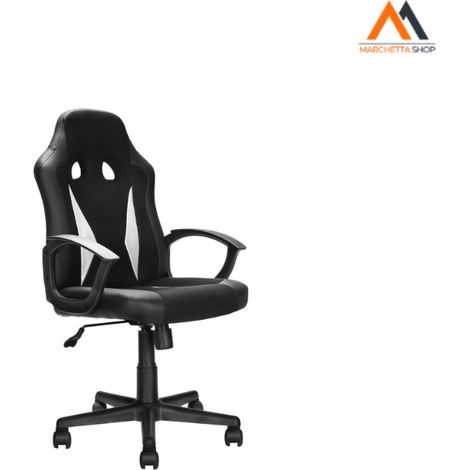 SEDIA DA GAMING nero - cm 60 x 63,5 x h. 98,5 - 108