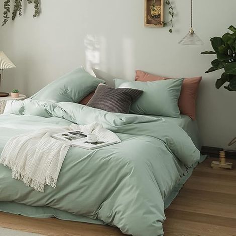 Copripiumino 220x240 + 2 Federe 65x65cm Verde Chiaro (1/4)