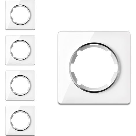 Plaque de finition OneKeyElectro Garda, 1 poste, lot de 5, blanc