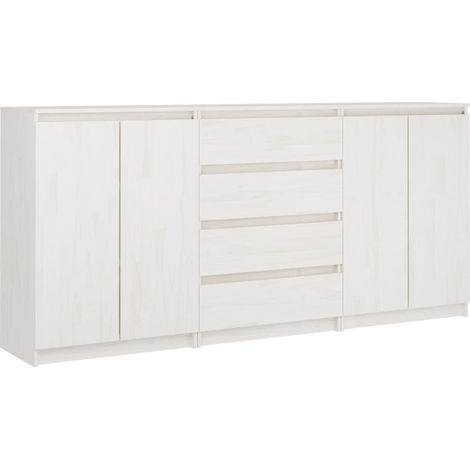 Maison Exclusive - Credenze 3 pz in Legno Massello di Pino Bianco