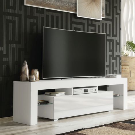 Aria TV Unit - White with Gloss Doors - 160cm (1/5)