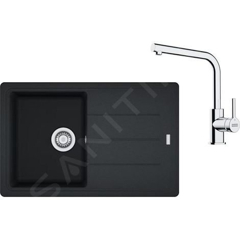 Franke - Set de cuisine G263O, évier en fragranit BFG 611-78, onyx + robinet FS 3230.031, onyx / chrome 114.0700.736 (1/4)