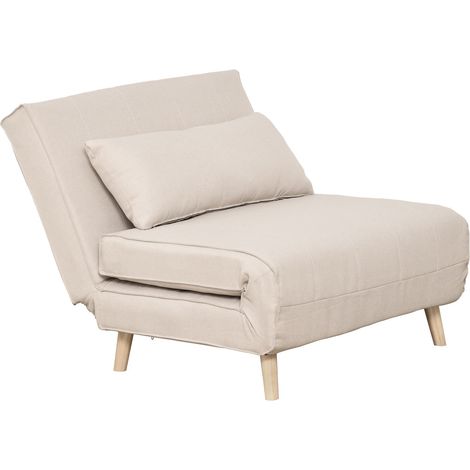 Sofá Cama, Sofá Individual, Sofá Cama, Sofá Abatible Con Respaldo Regulable, Nórdico, Imitación Lino (1/5)