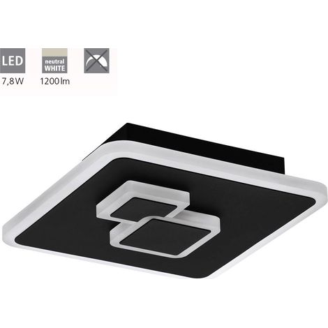 Plafoniera a LED Quadrata in Metallo Applique Cadegal Eglo - Colore: Nero (1/3)