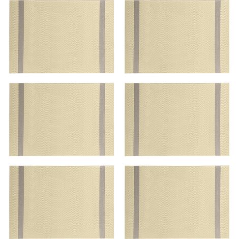 Set De 6 Napperons De Table Résistants À La Chaleur Pour Salle À Manger Cuisine Et Extérieur 30x45cm (1/5)