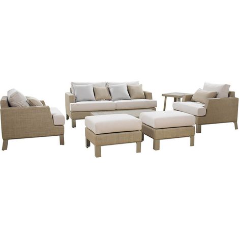 Home Deluxe – Gartenlounge Set HAVANNA – Farbe: Beige, Maße: 303x239x73, cm, inkl. Schutzabdeckung, wetterfest, Aluminium & Stoff I Loungemöbel Outdoor Sitzgruppe Terrassenmöbel Gartensofa
