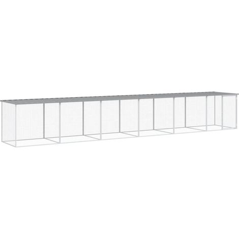 Maison Exclusive - Gabbia Polli Tetto Grigio Chiaro 603x98x90 cm Acciaio Zincato