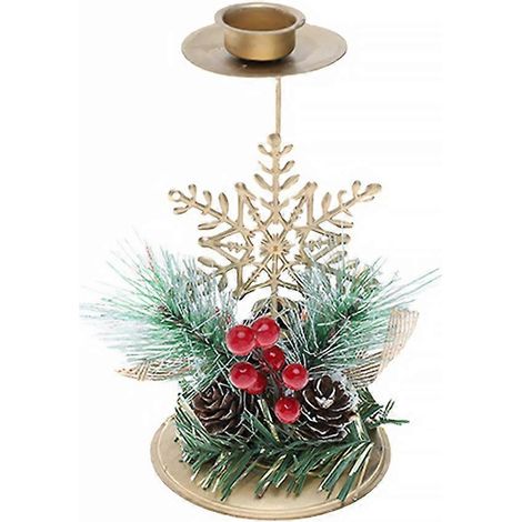 Bougeoir de Noël, centre de table, porte-bougie, porte-bougie de fête-15X8X8CM (1/2)