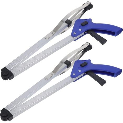 Ramasse-Déchets Pliable en Aluminium Outil de Préhension Ergonomique 2 Pièces pour Jardin et Nettoyage Extérieur Aide pour Personnes Âgées et Handicapées (1/4)