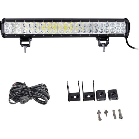 Barre lumineuse, lumière blanche 6000K, résistant aux intempéries, 20inch 126W Fil (1/2)