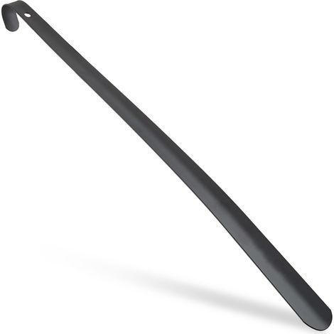 4 x Schuhlöffel Metall, komfortabel, stabil, 60 cm lang, großer Schuhanzieher, zum Aufhängen, mit Griff, schwarz (1/5)