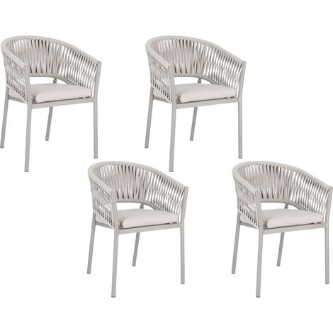 Fauteuils de jardin en métal et polypropylène (lot de 4) - CANNES (1/5)