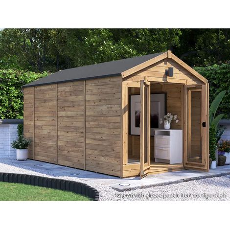 Dunster House Summerhouse 2.4m x 4m Modular Apex Fully Pressure Treated Timber RagePanda (1/5)