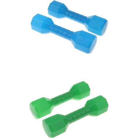 Haltere Enfant - 2 Paires De Halteres Pour Enfants - 0,5 kg Chaque - Couleurs Bleu Et Vert - Pour Activités Physiques Extérieures Et Intérieures (1/5)