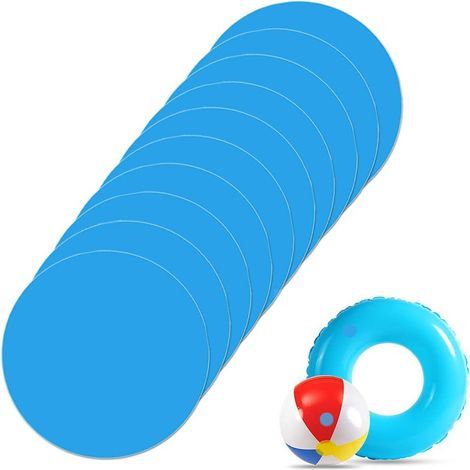 Patchs de réparation autocollants en PVC pour piscine, patchs de réparation en vinyle pour piscine, bâches de bateau, patchs de réparation pour piscine - Lot de 10 (1/5)