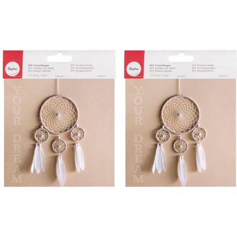 2 kits DIY Attrape-rêves beiges et blancs (1/2)