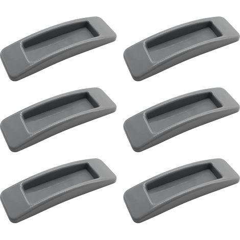Juego de 6 tiradores adhesivos para puertas de armario, ventanas, fácil apertura, tirador de puerta corredera adhesivo (gris) (1/5)